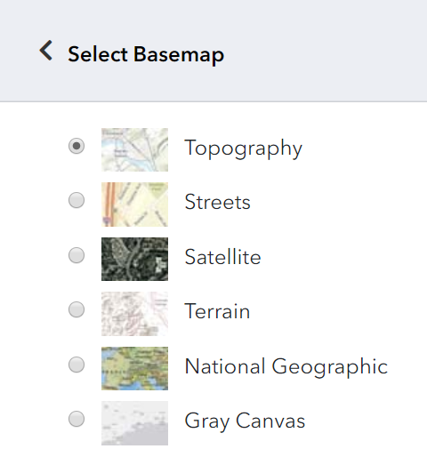 Select a basemap