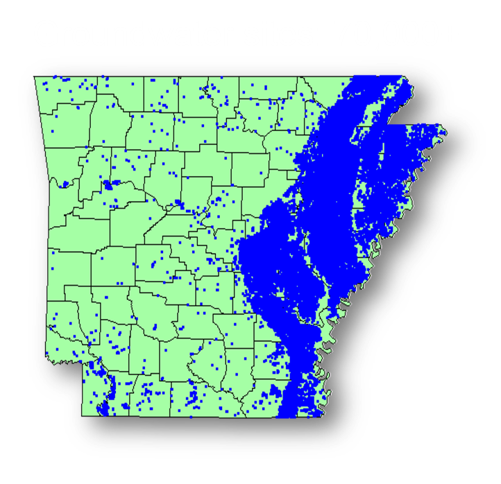 Arkansas groundwater use map