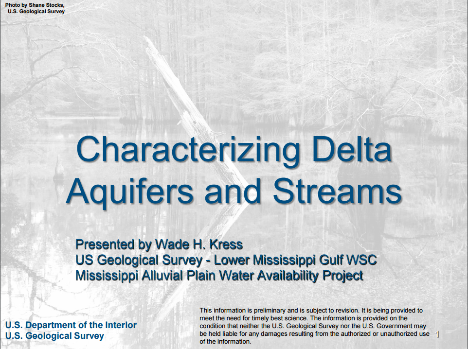 Characterizing Delta Aquifers and Streams