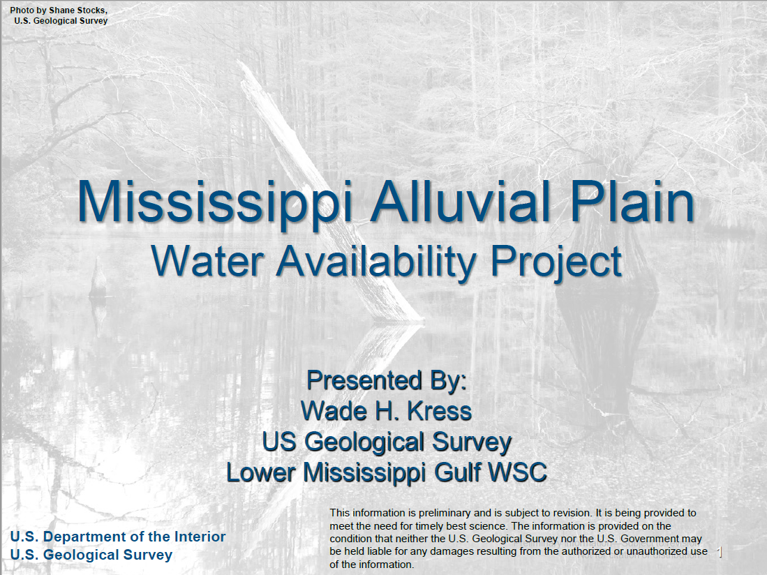 Mississippi Alluvial PlainWater Availability Project