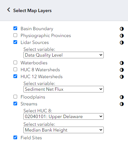 Select map layers